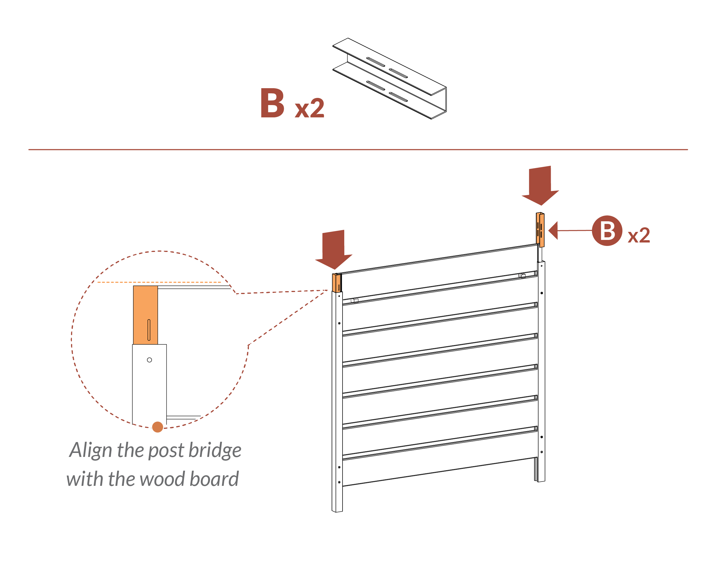 Step 11 align post bridge with wood board