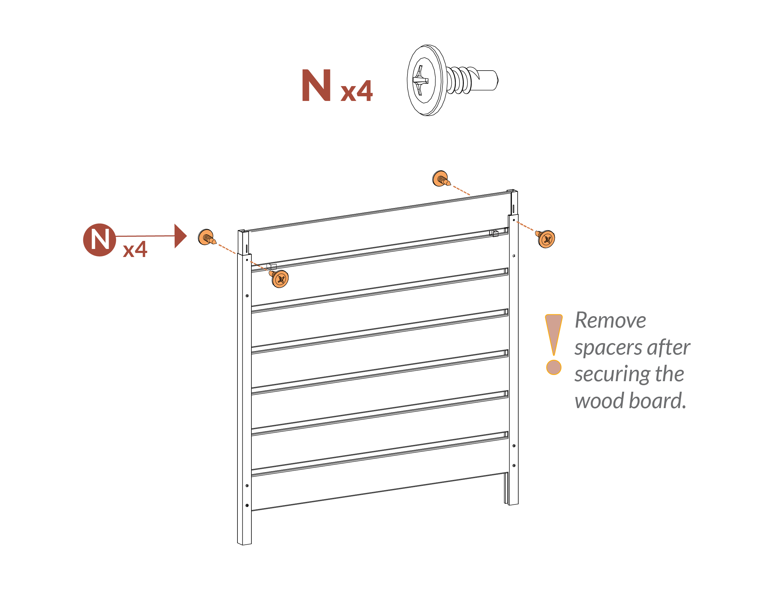 Step 12 secure and remove spacers after securing