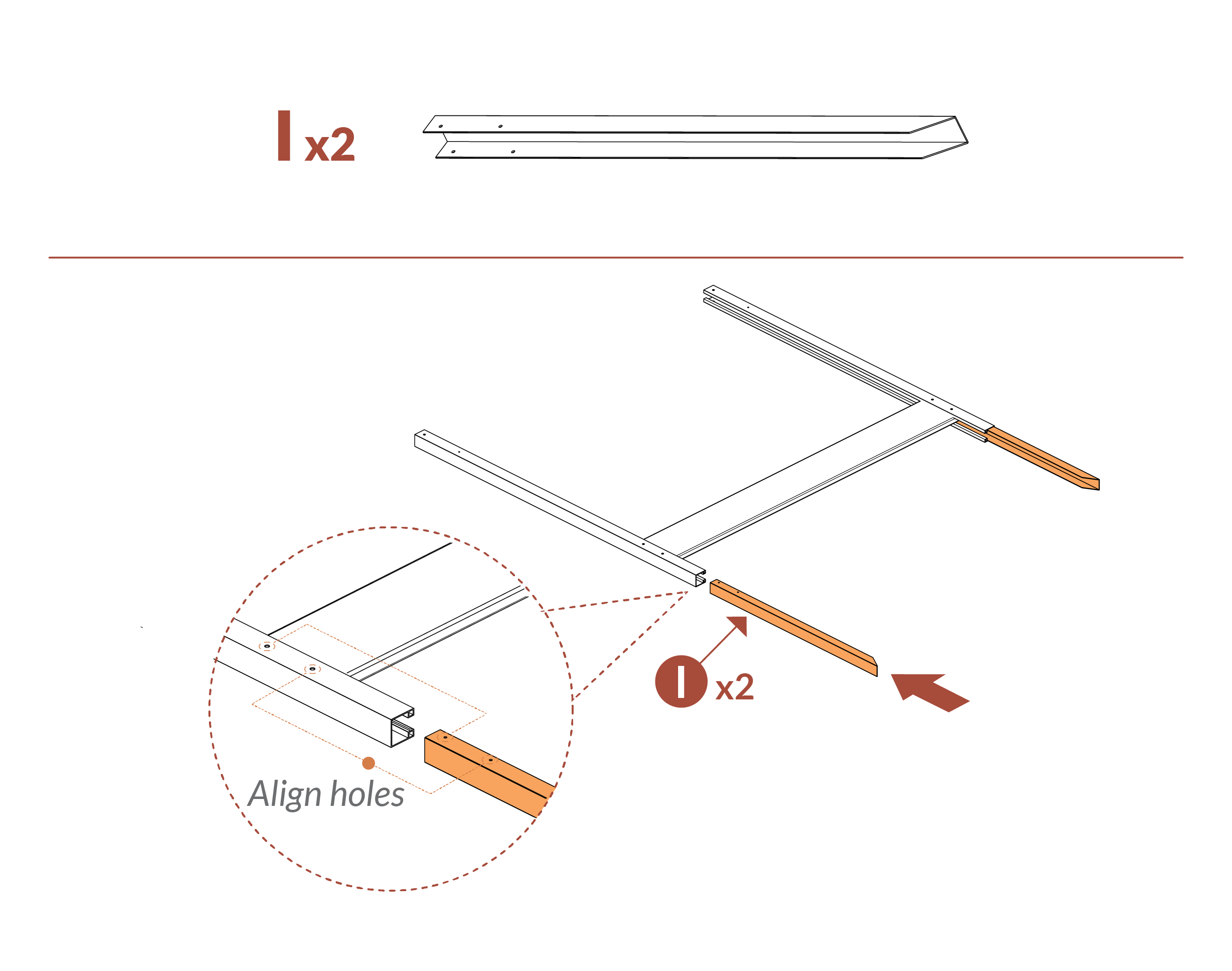 Step 3 Place part I into posts