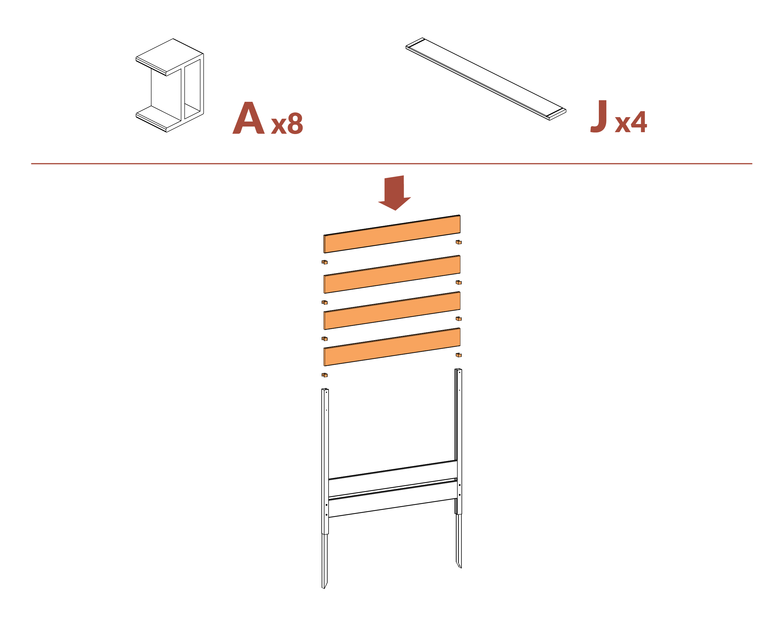Step 6 Insert boards as shown