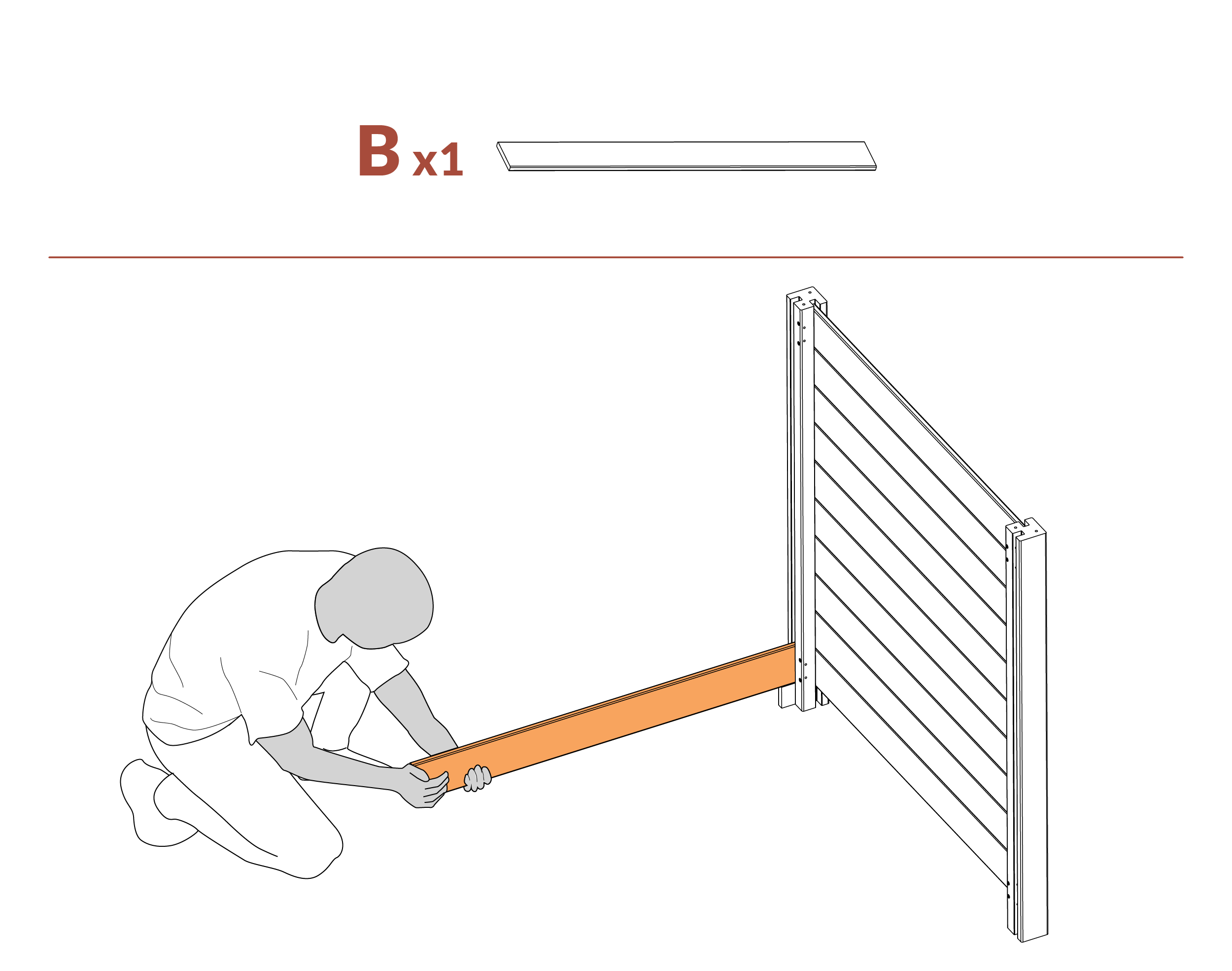 Step 10 insert board (B)