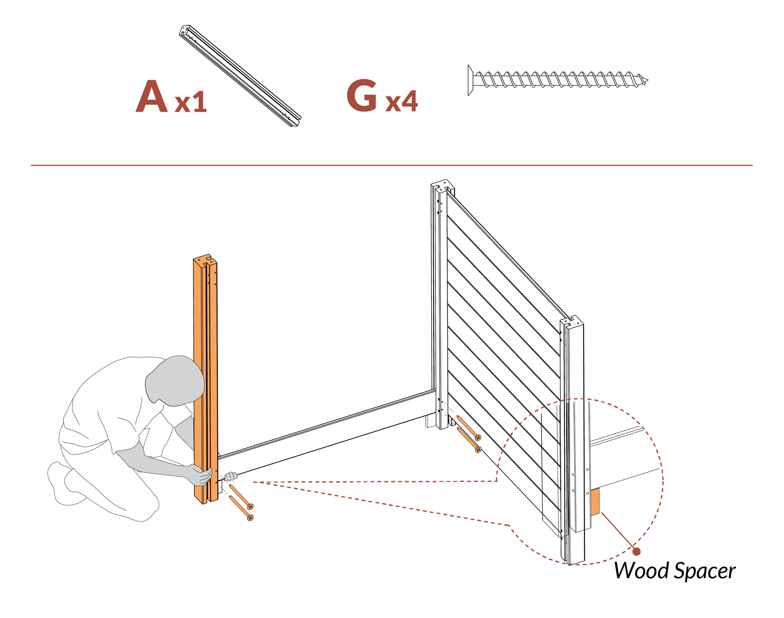 Step 11 attach second post (A)