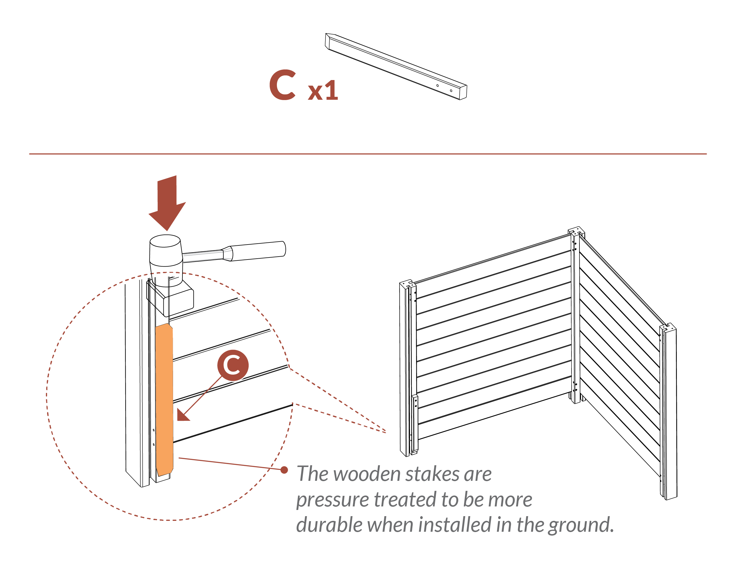 Step 15 attach wood stakes