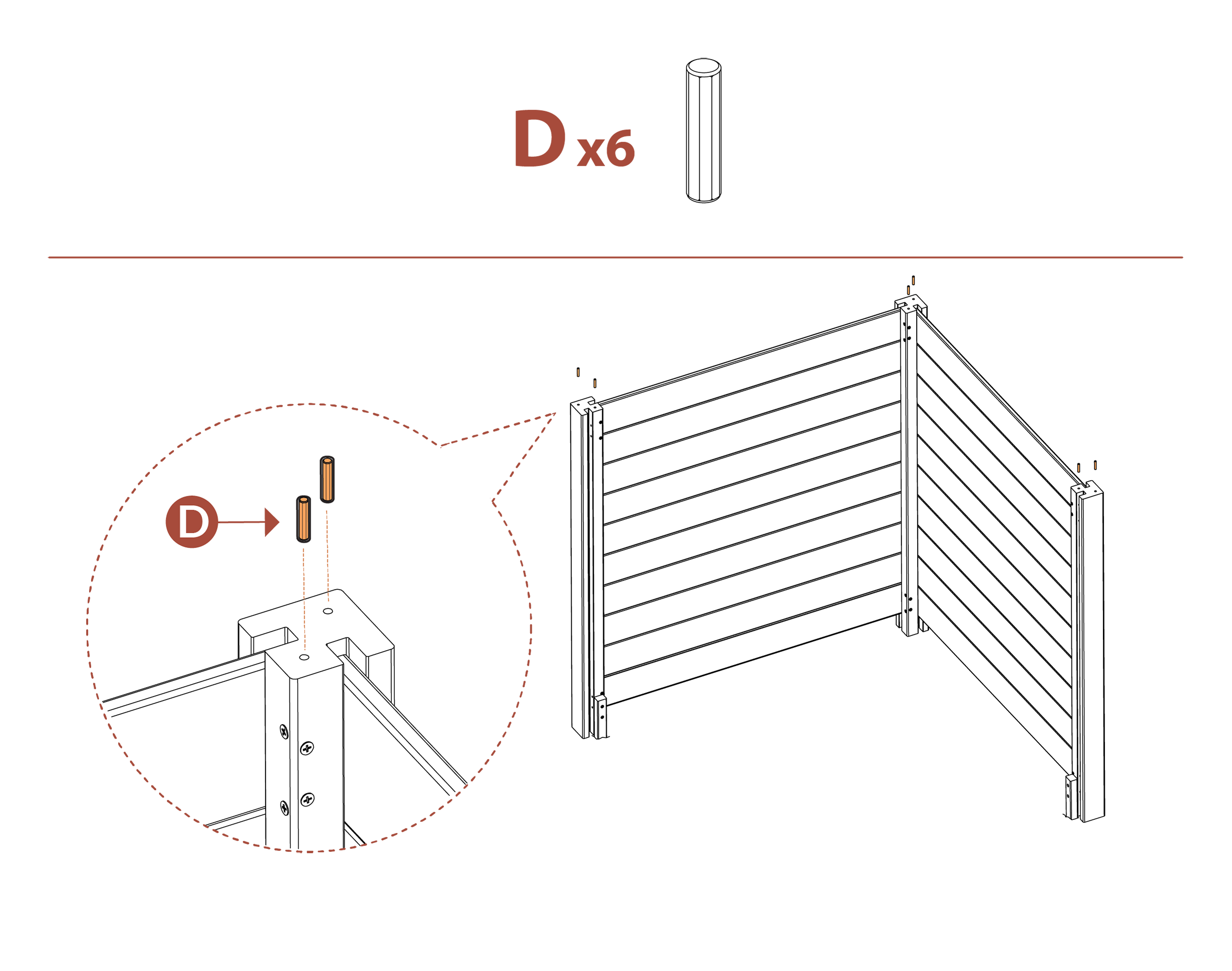 Step 22 Place part D into posts