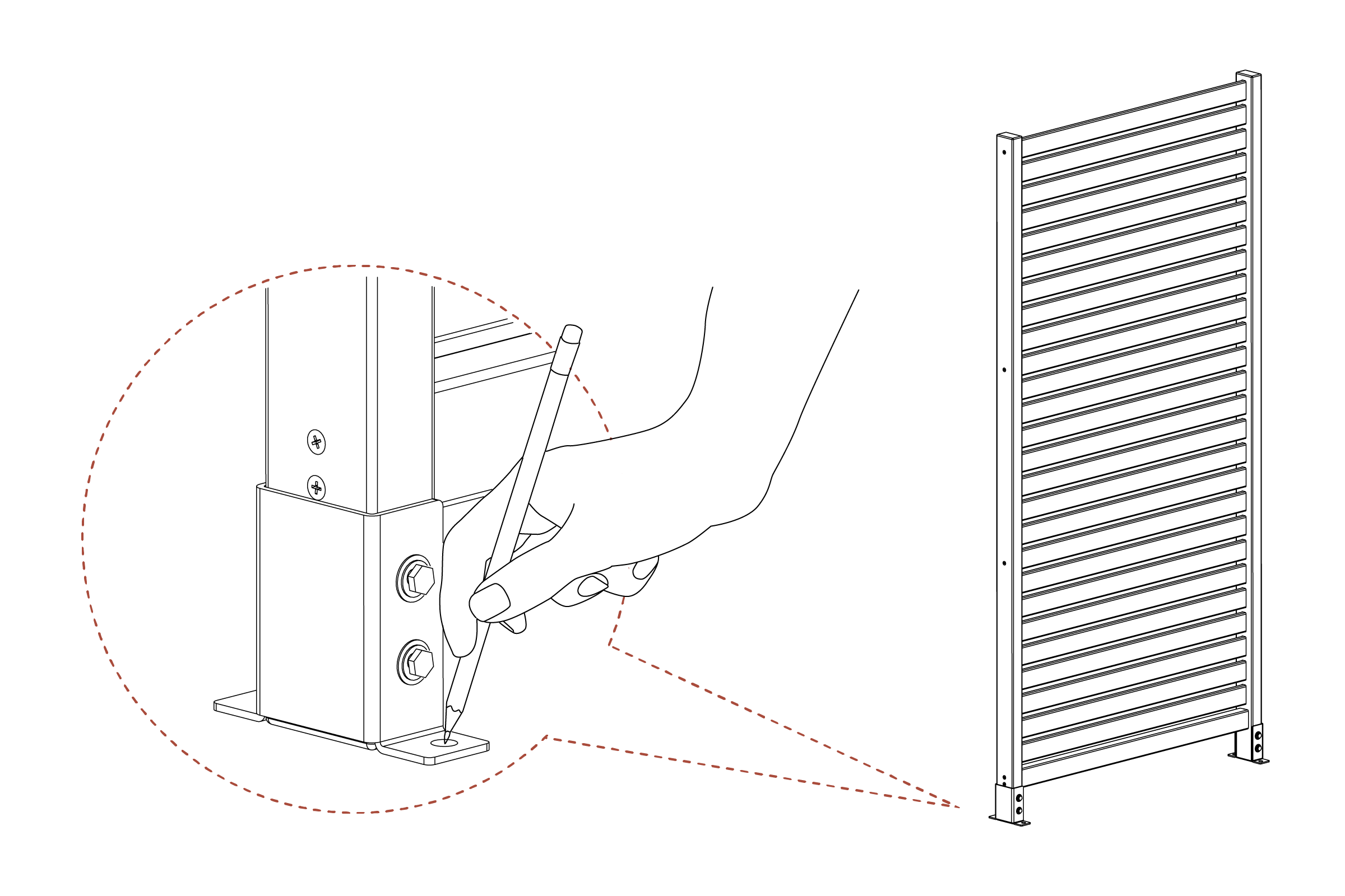 Surface Mounted Deck Step 2: Mark with pencil