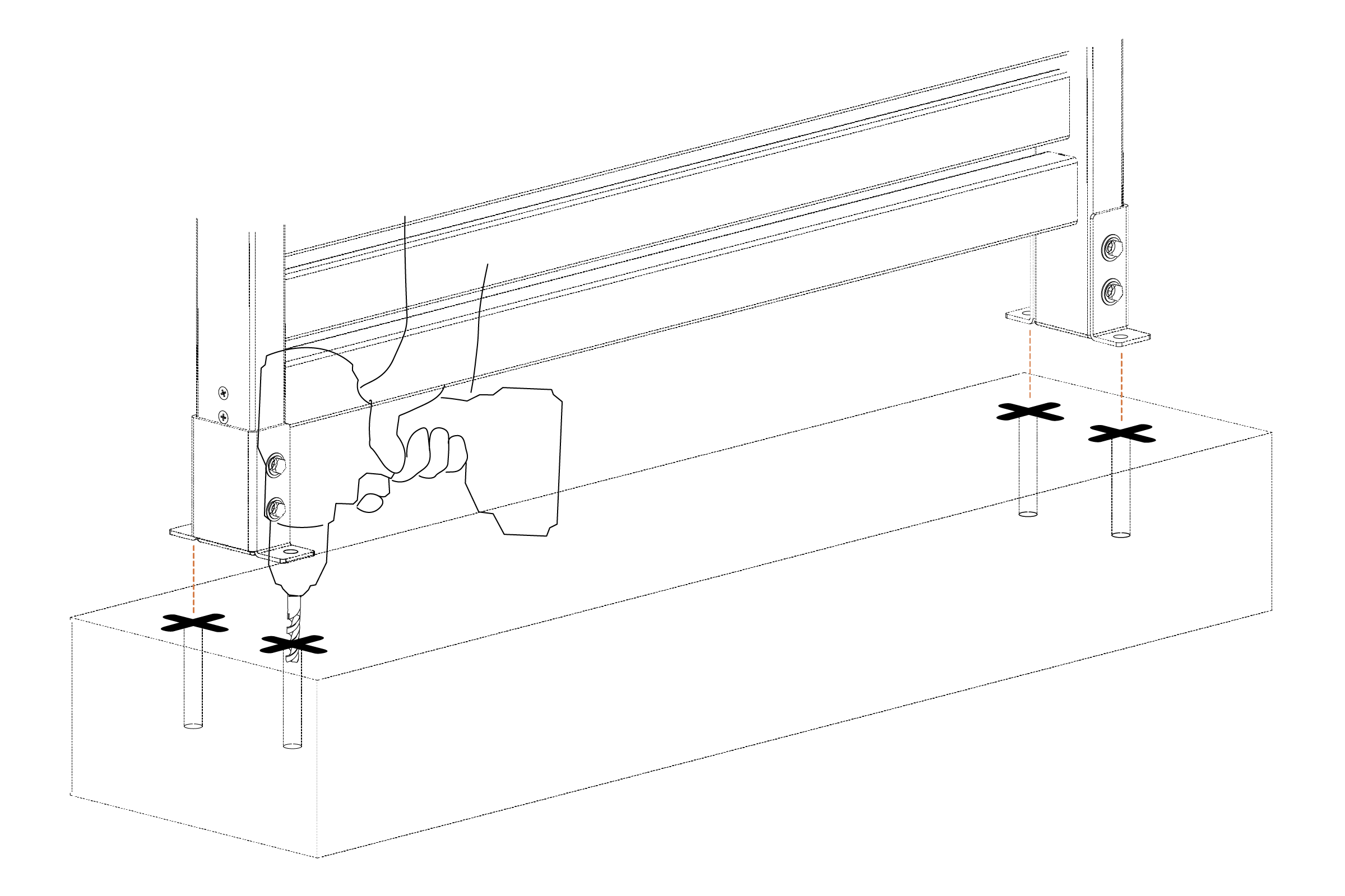 Step 3 patio: Refer to mounting hardware instructions