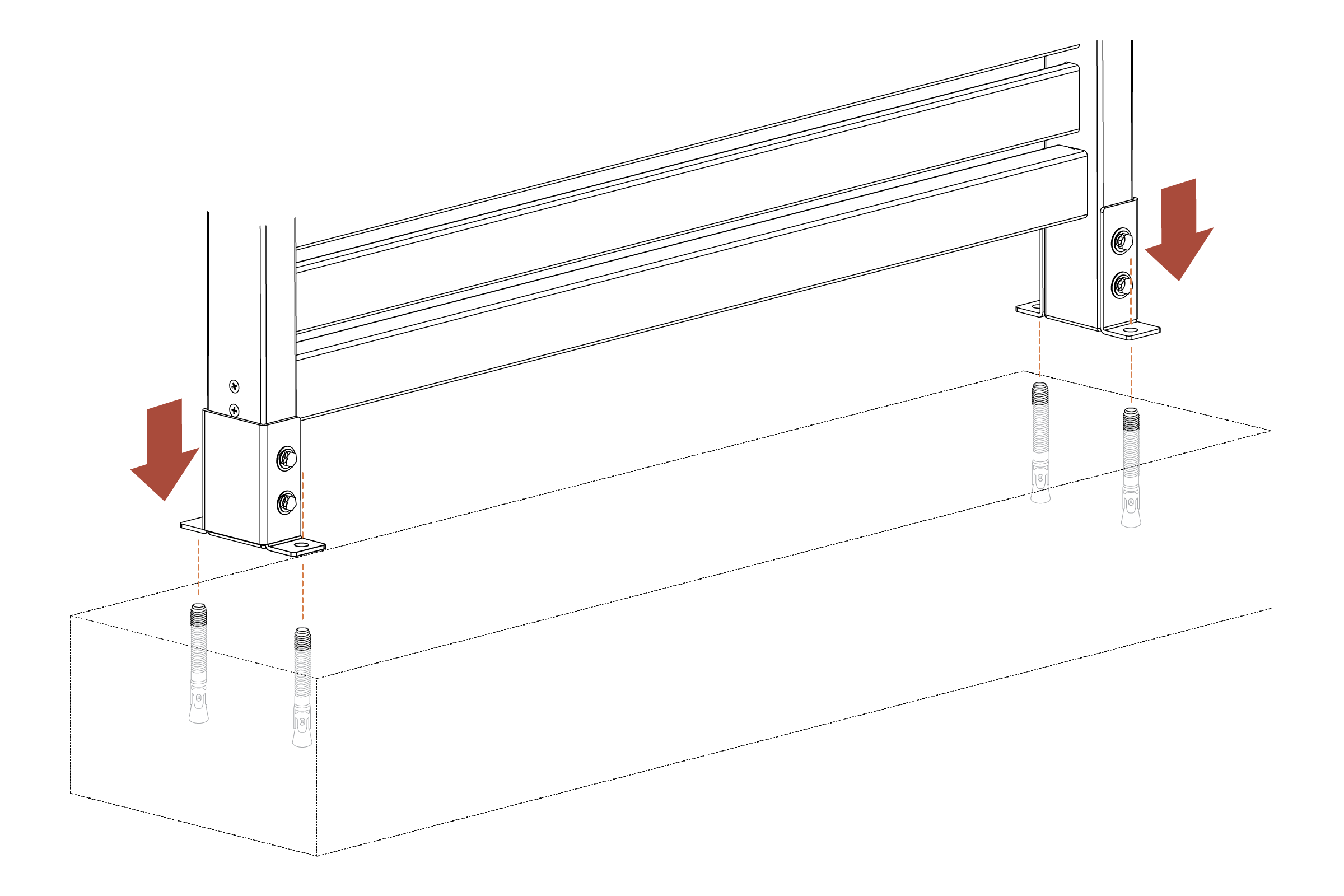 Step 5 patio:Refer to hardware instructions for installation