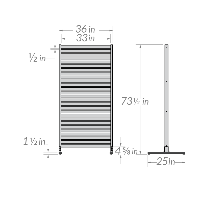 EC18030 Tiaga Privacy Screen Line Drawings & Specs