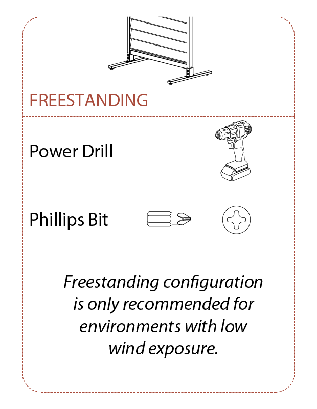 Freestanding Tools Required and Not Included