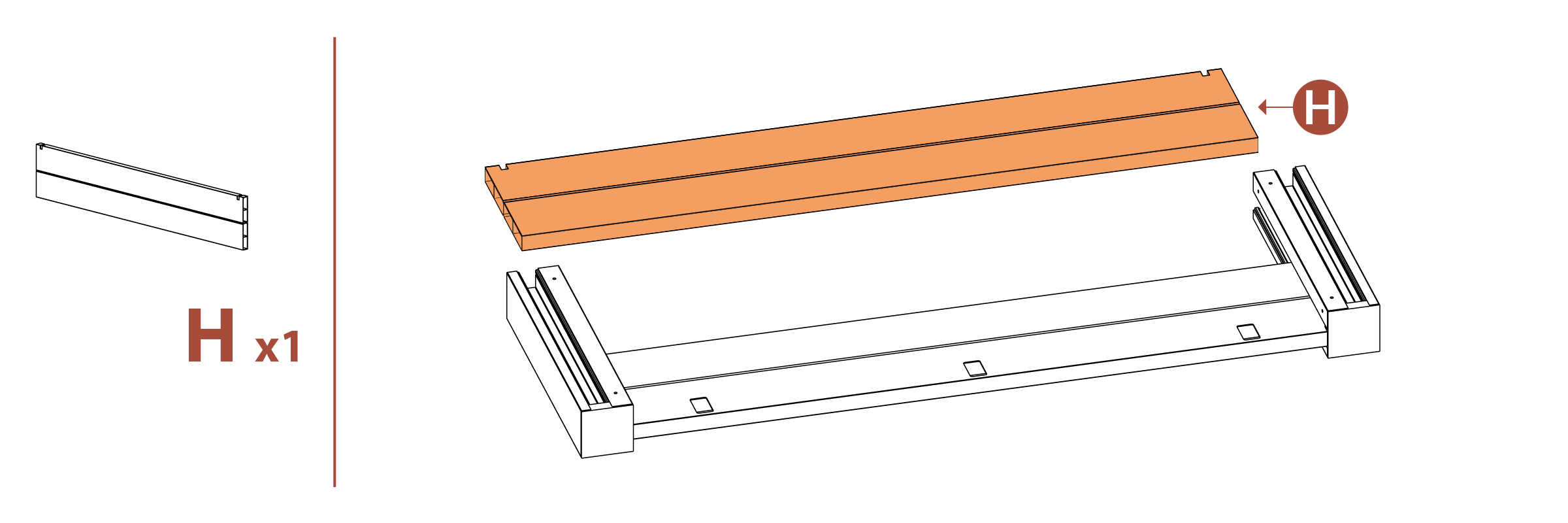 Step 4 Slide additional (part H) boards into post