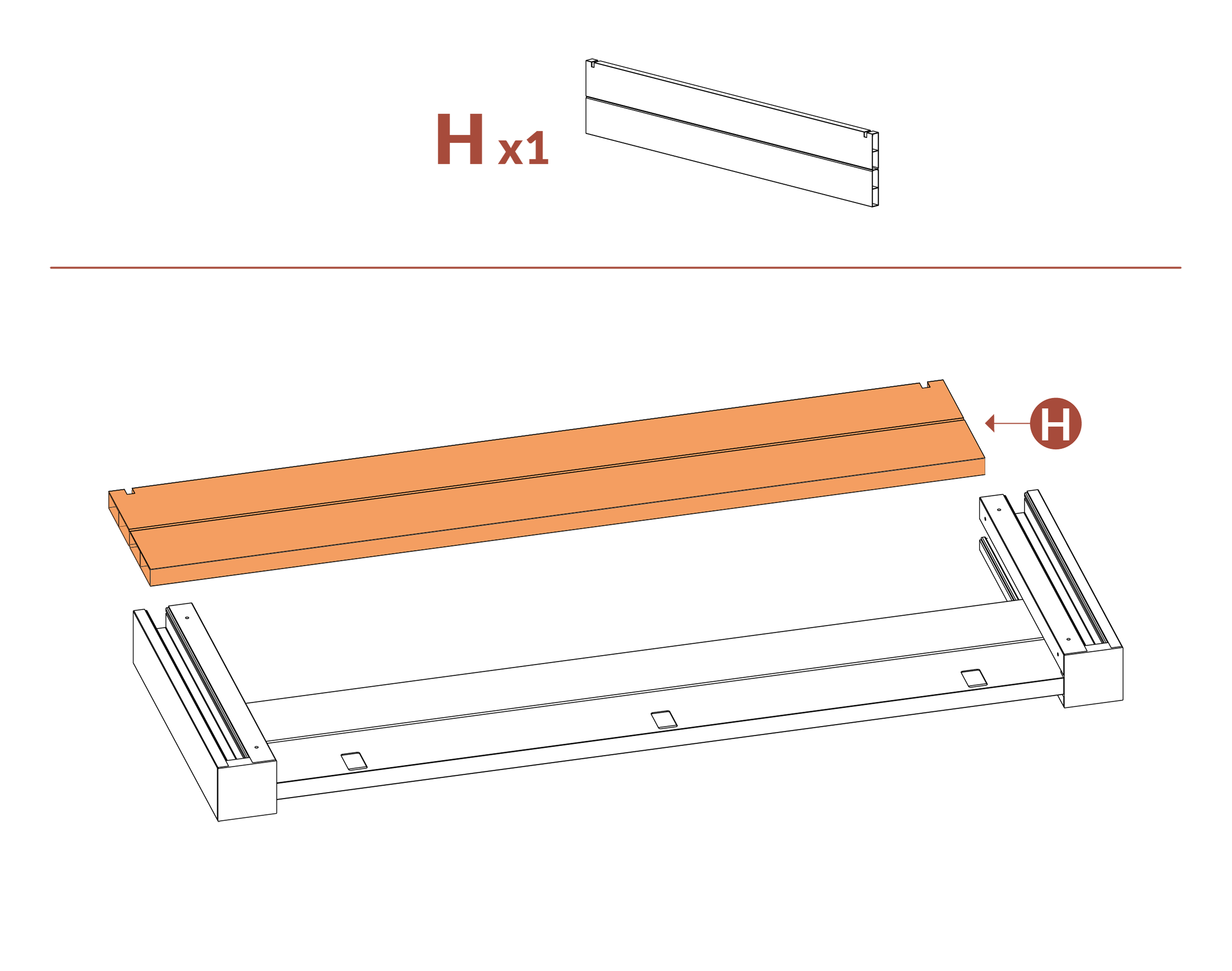 Step 4 Slide additional (part H) boards into post