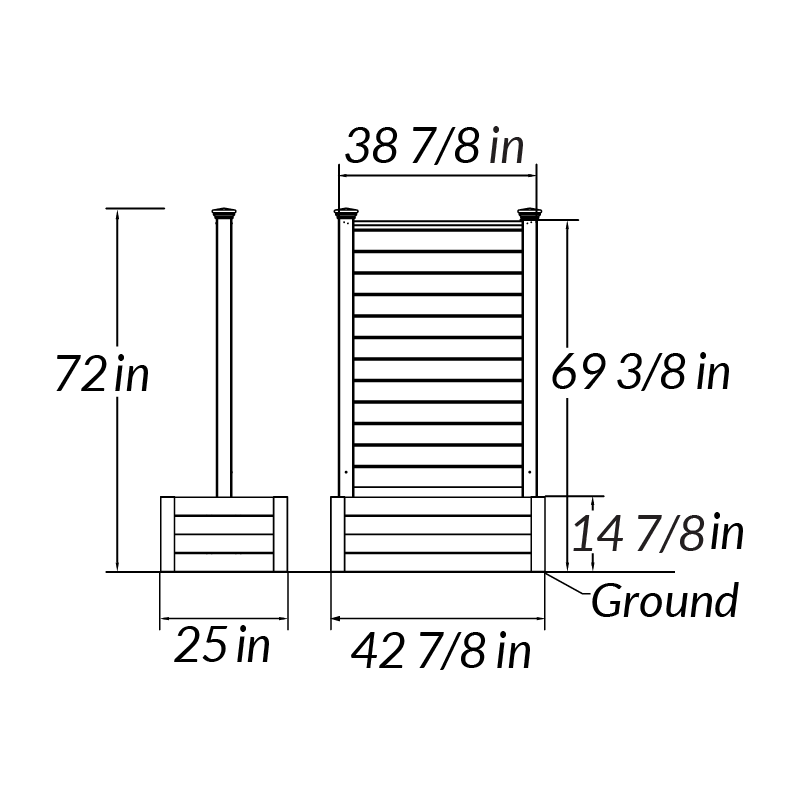 EC18039 Lexington Vinyl Planter Detailed Dimensions