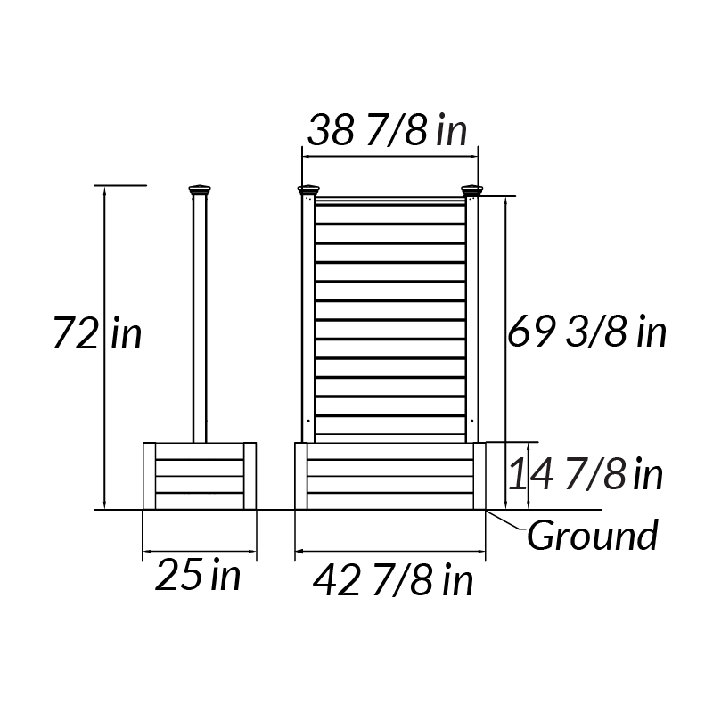 EC18039 Lexington Vinyl Planter Detailed Dimensions