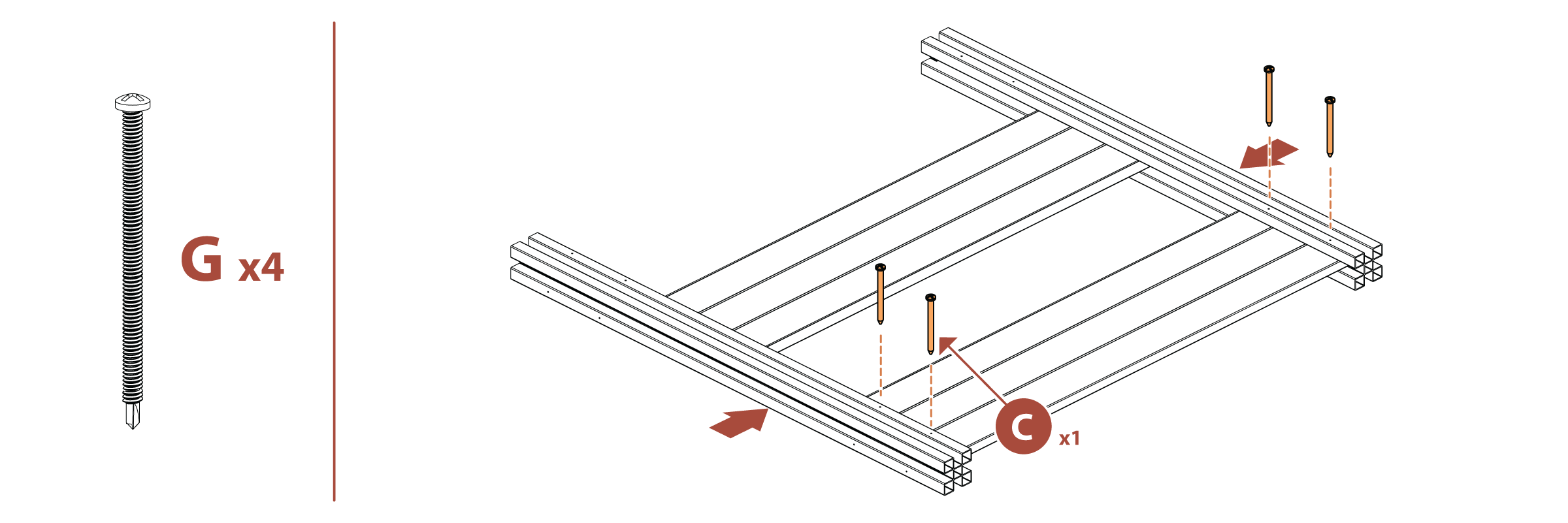 Screw in bottom board