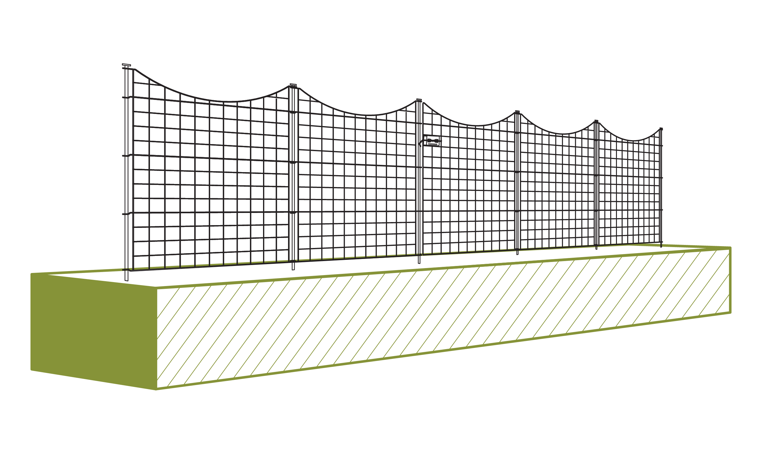 WF29014 39in Black Metal Garden Gate Bundle