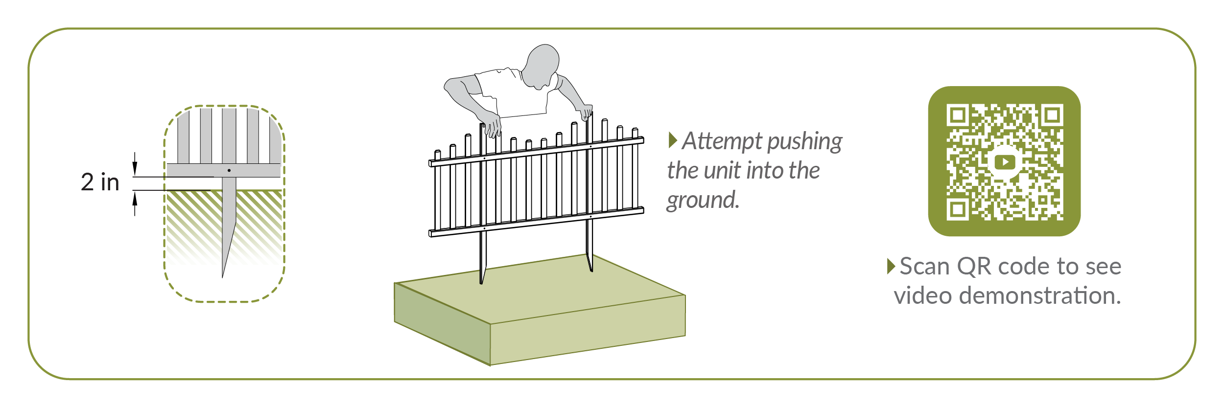 Installation: Step 6 Attempt Pushing Unit Into the Ground