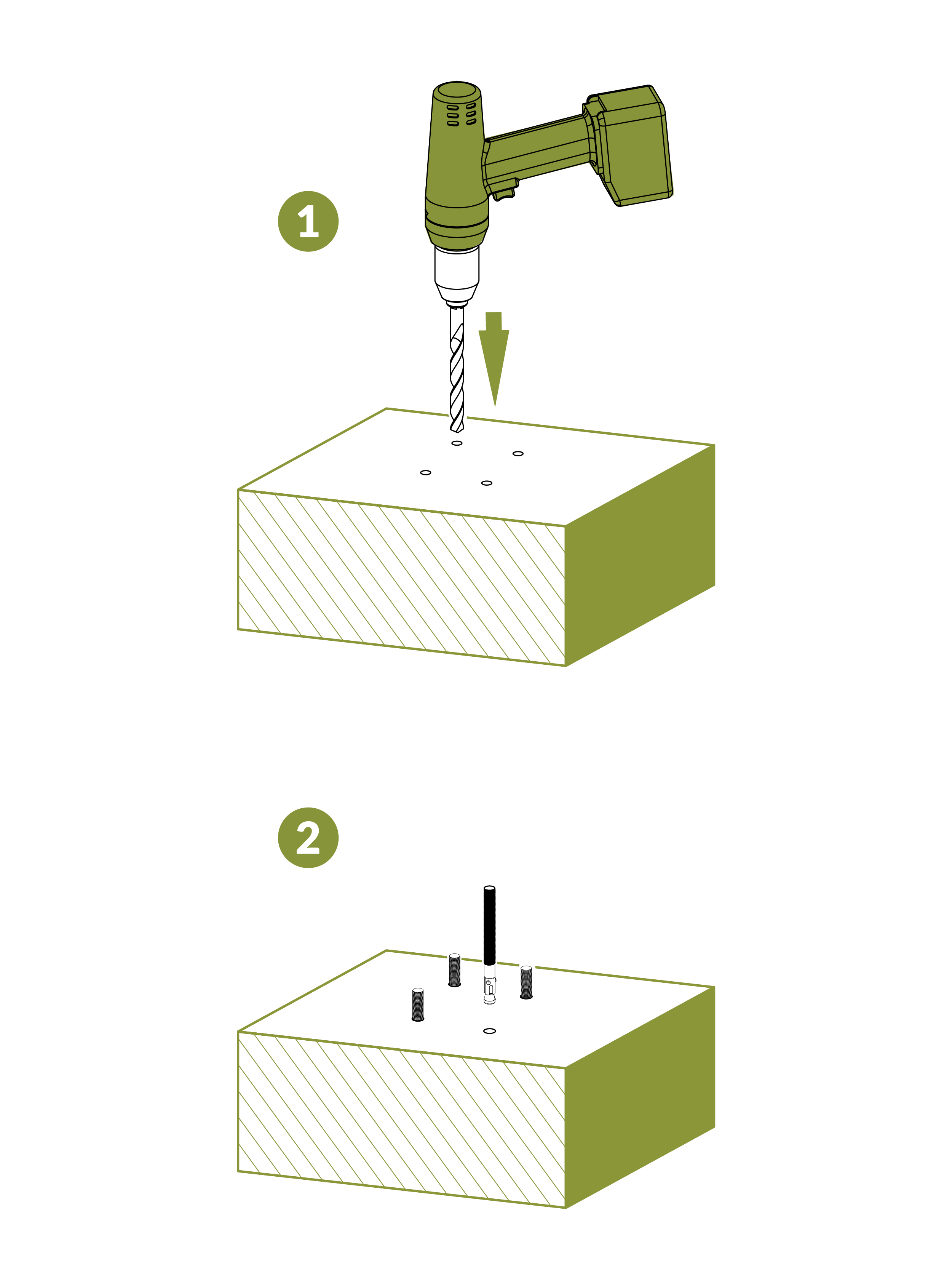 Step 2A.2 - Drill 4 holes in concrete and use a hammer drill