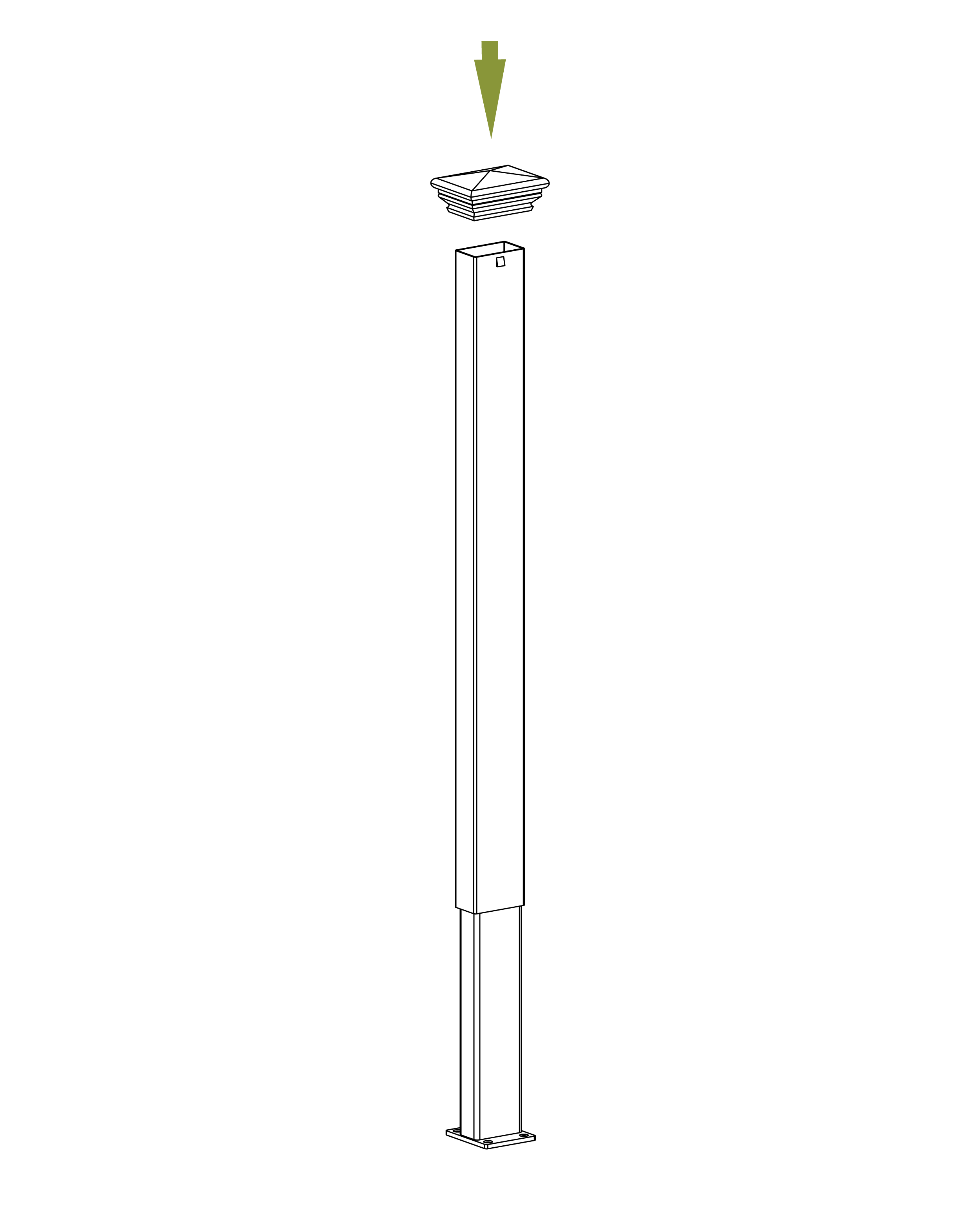 Step 3.1 - Place post and cap over mount