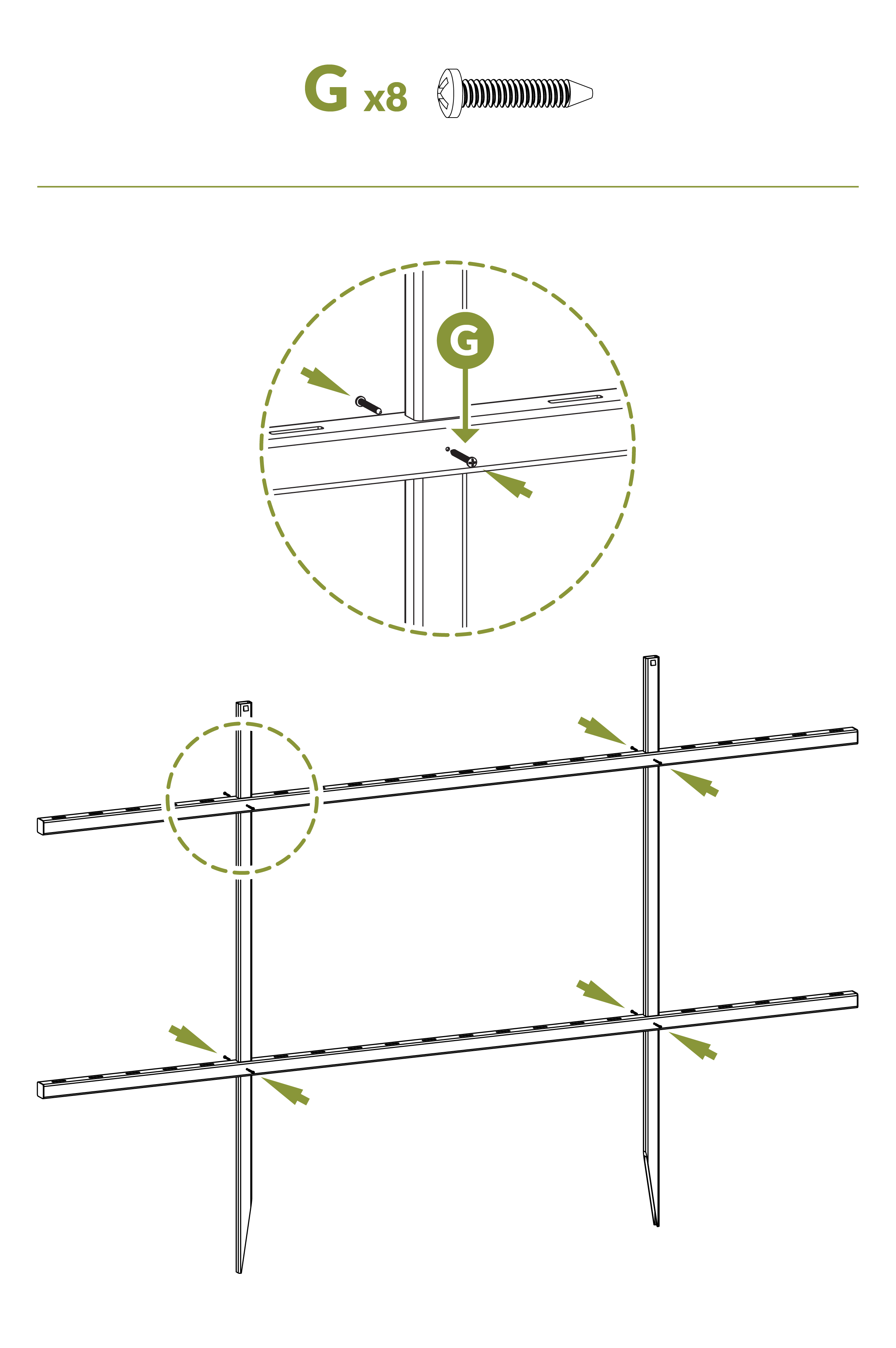 Step 2 Screw posts into rail