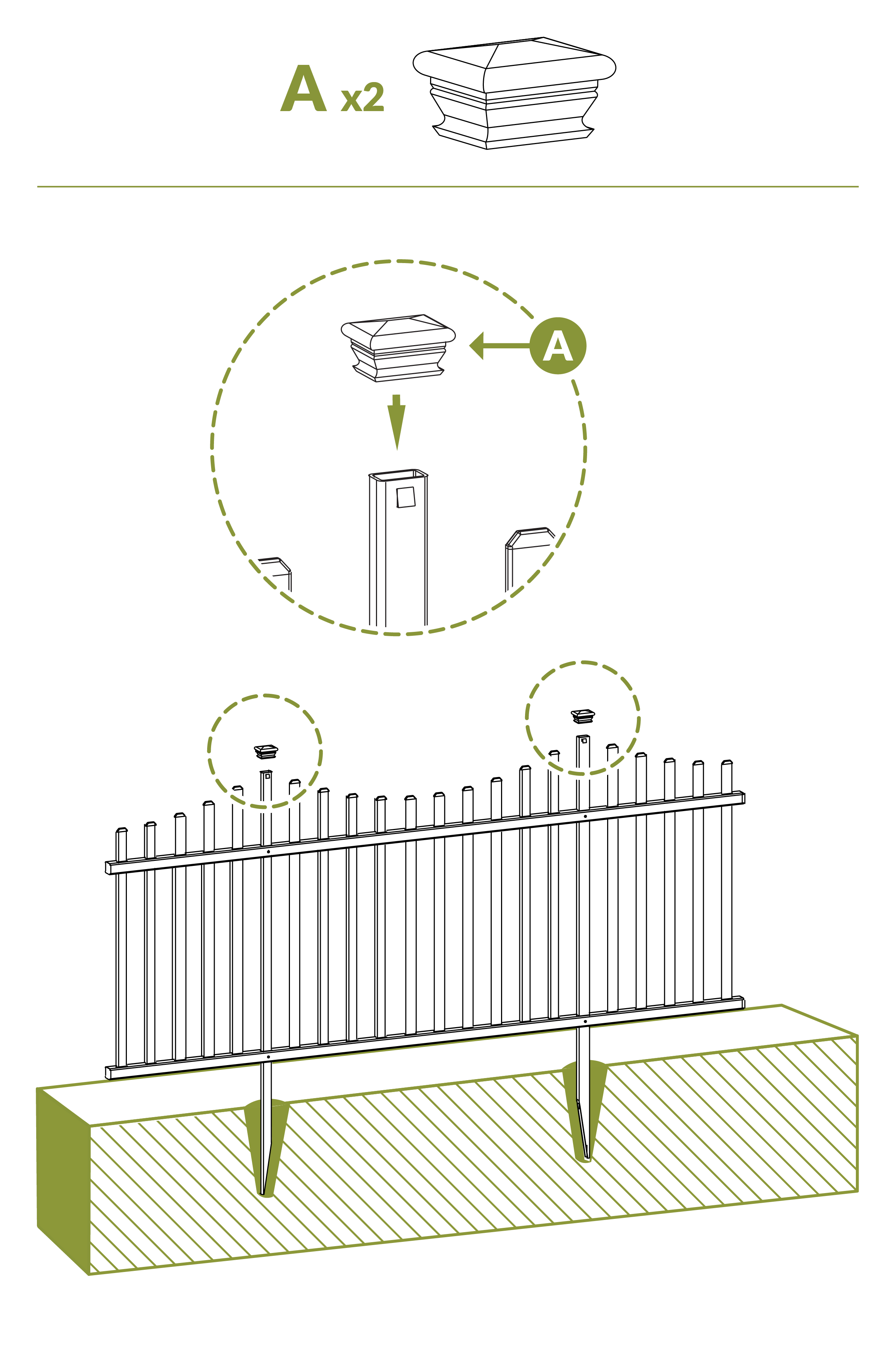 Finish by installing caps