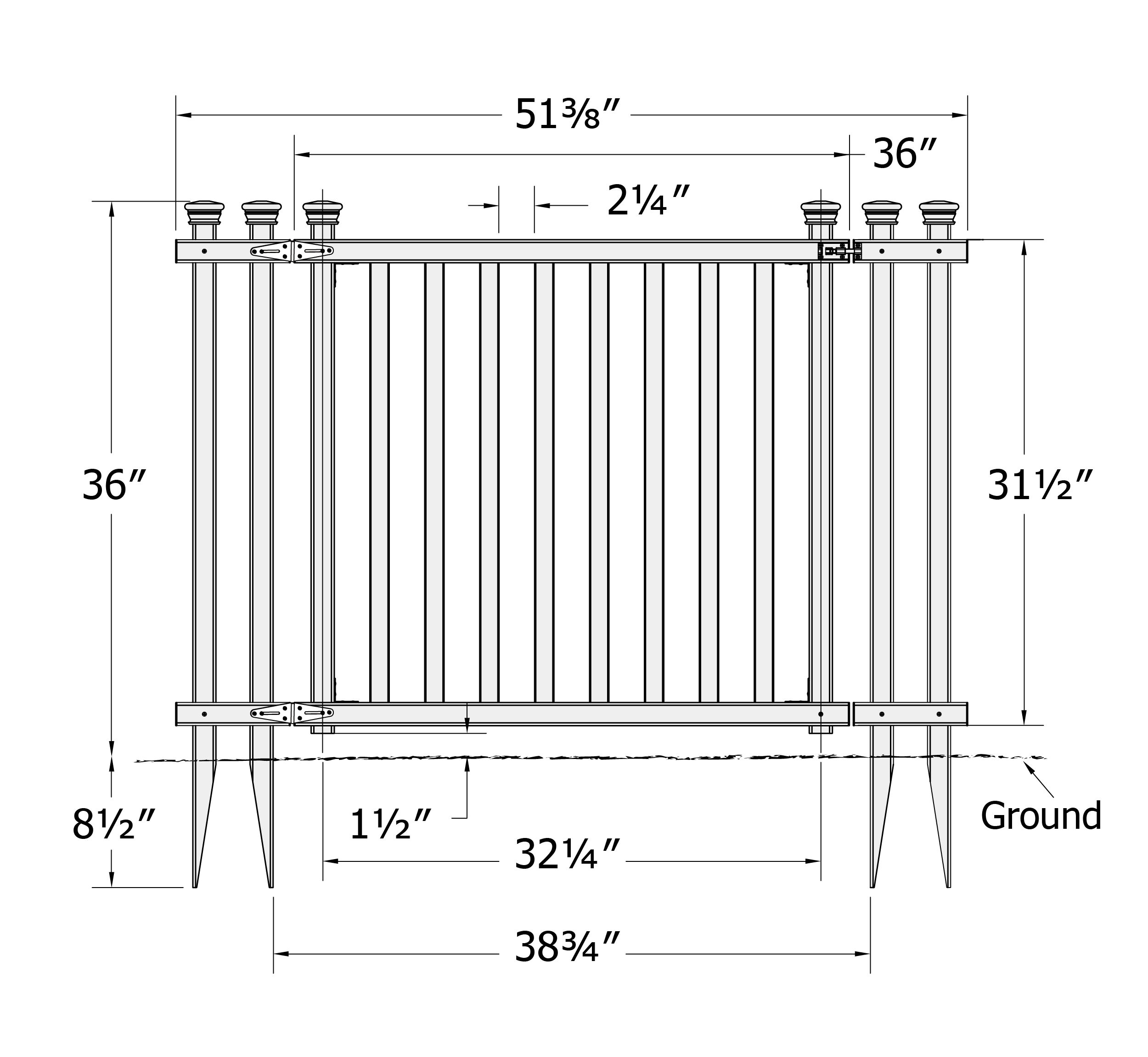 ZP19038 Detailed Line Drawings & Specs