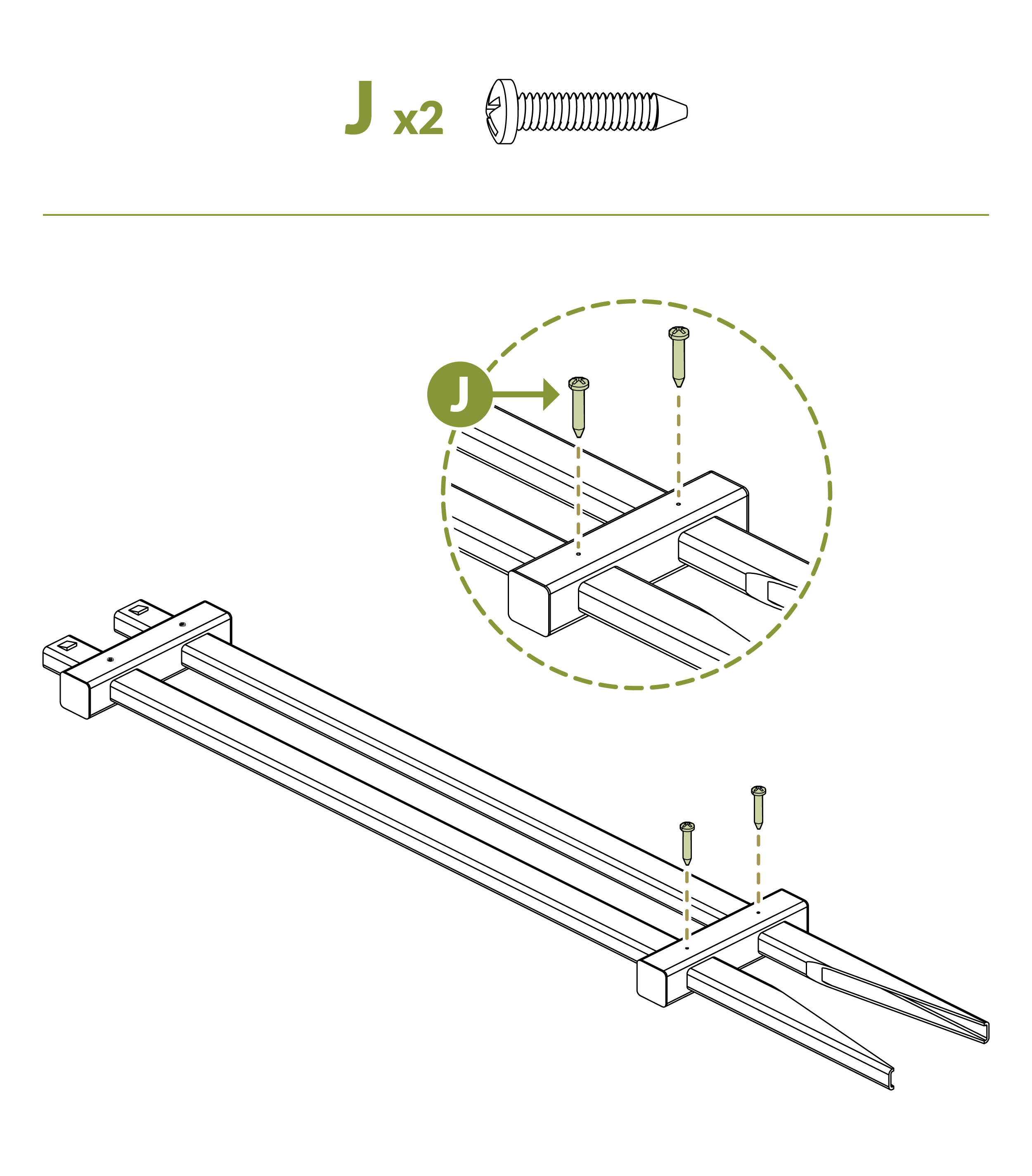 Screw bottom rail into post