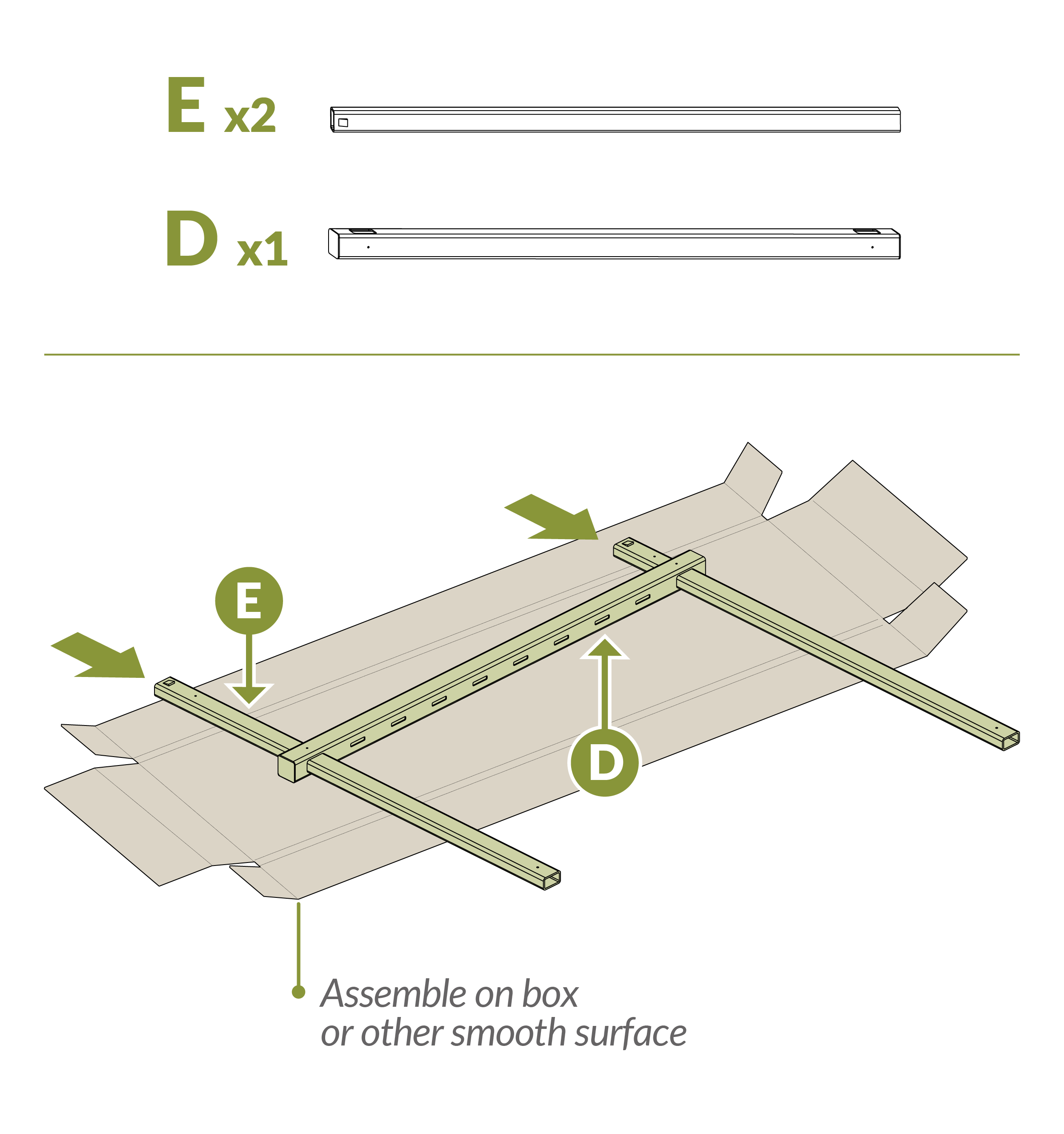 step 1 assemble on box or other smooth surface