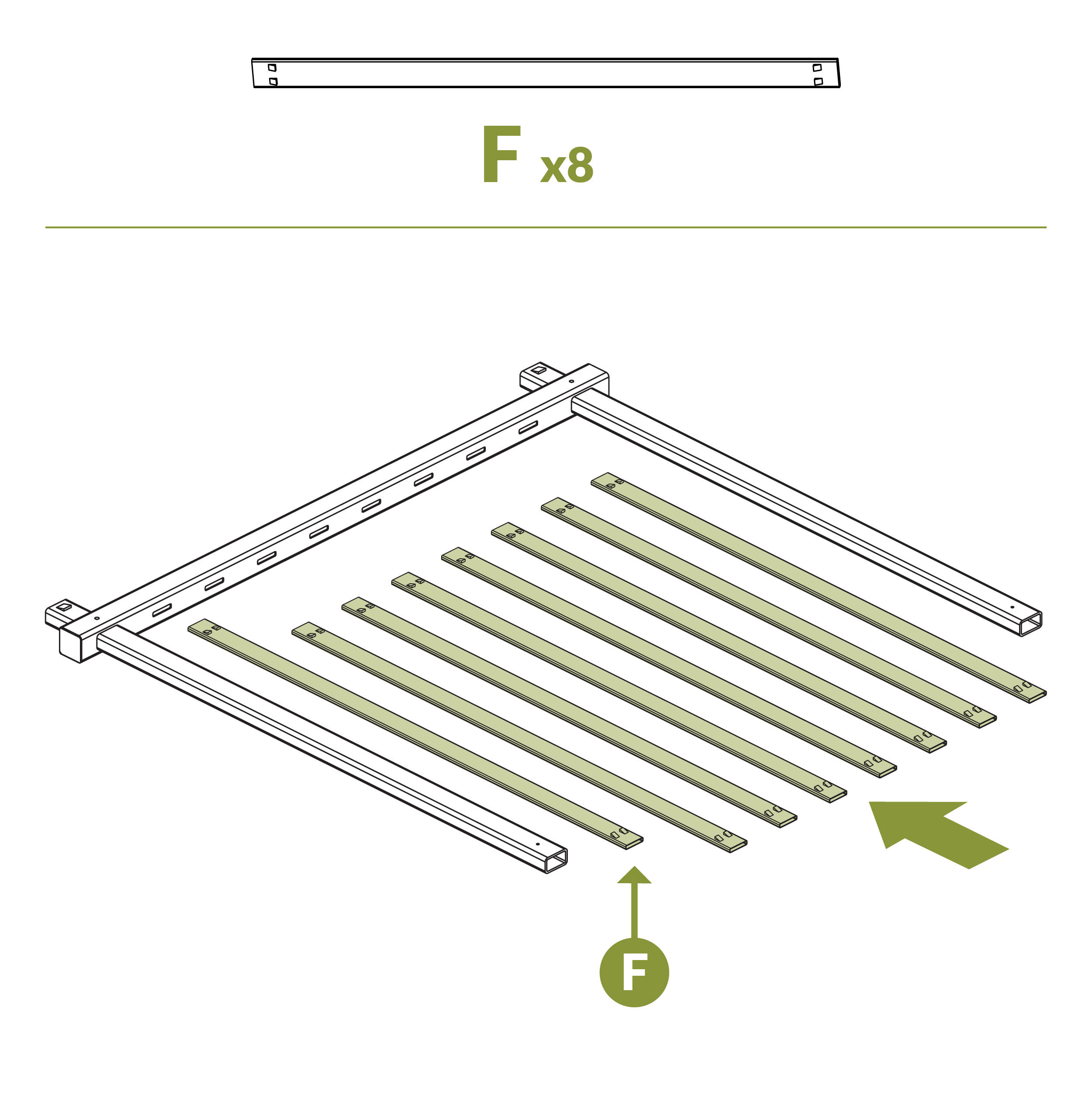 Step 5 Insert pickets into top rail