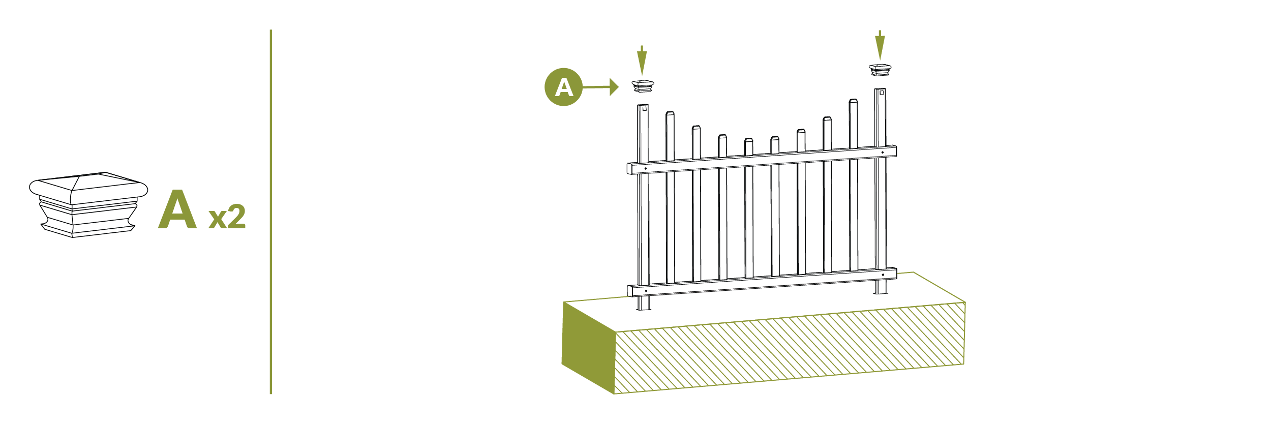 Step 7 Push caps and lock into place to complete assembly
