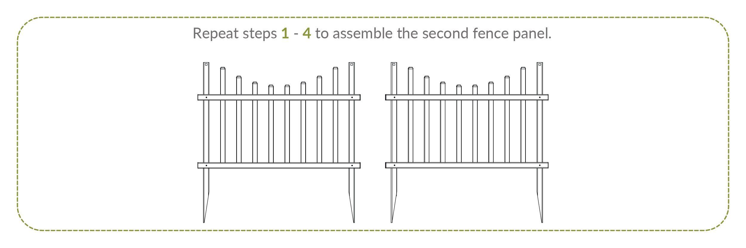 Step 4: Repeat steps to assemble the second fence panel