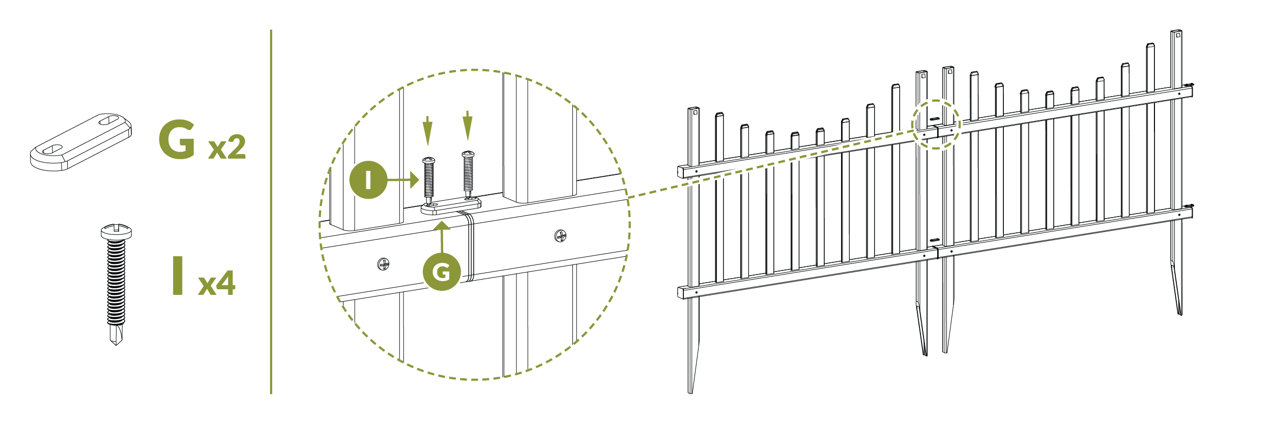 Step 6 Fasten panels together with joiner clips