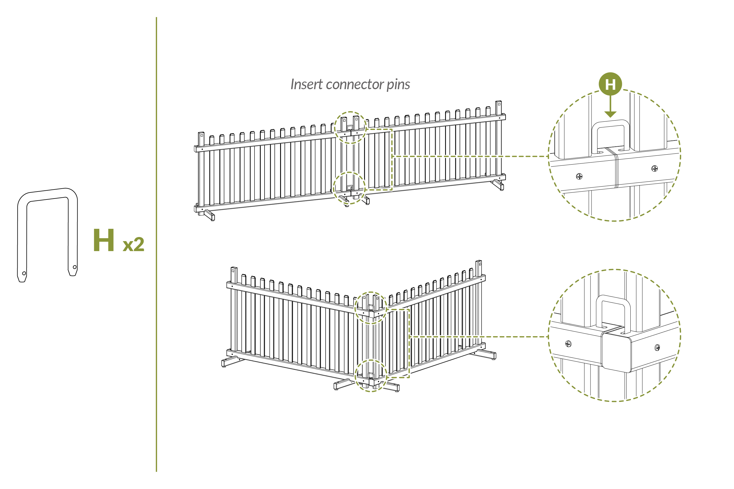 Step 6 - Connect panels with connector pins (part H)