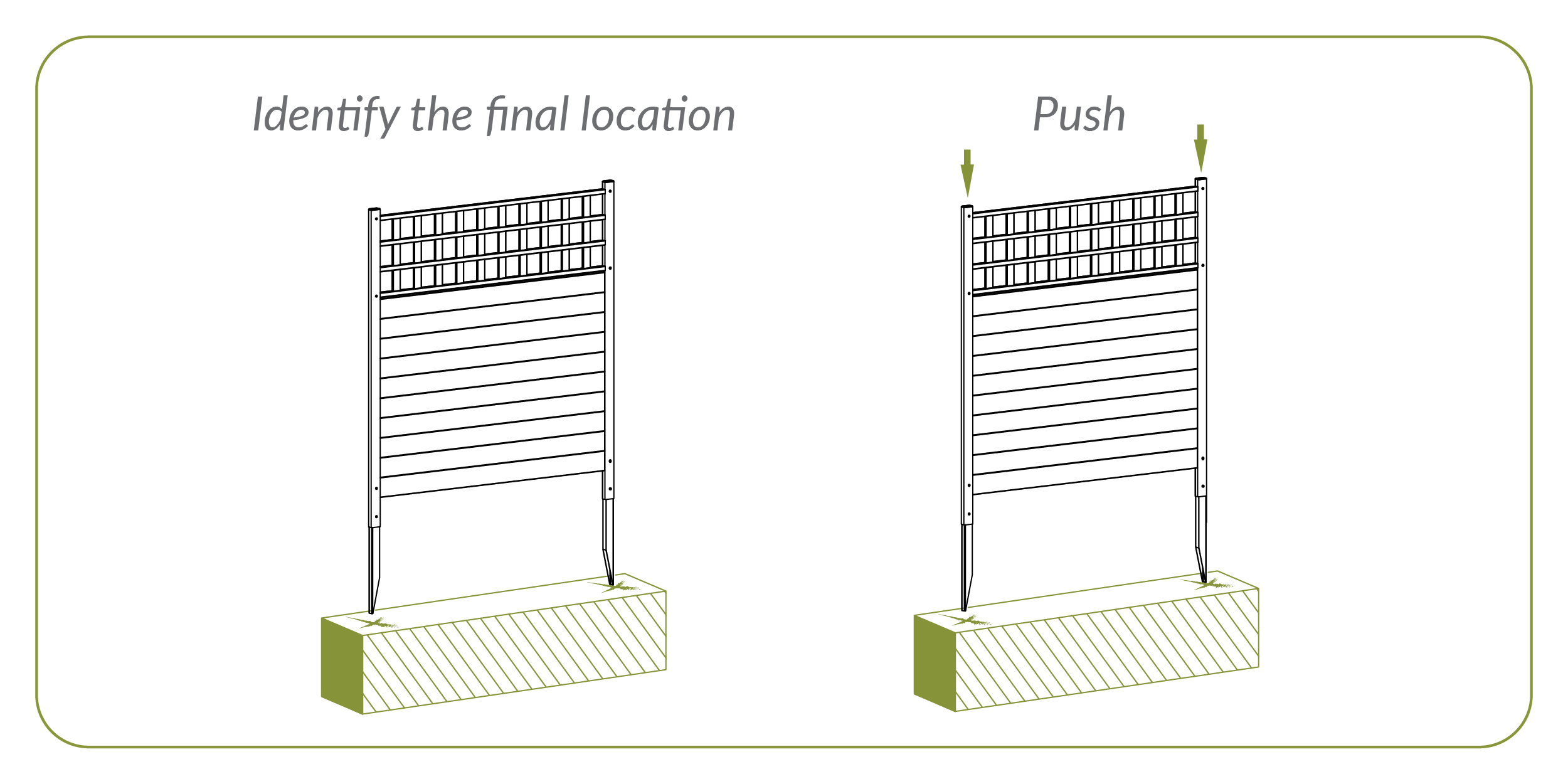 Push panel into ground to install