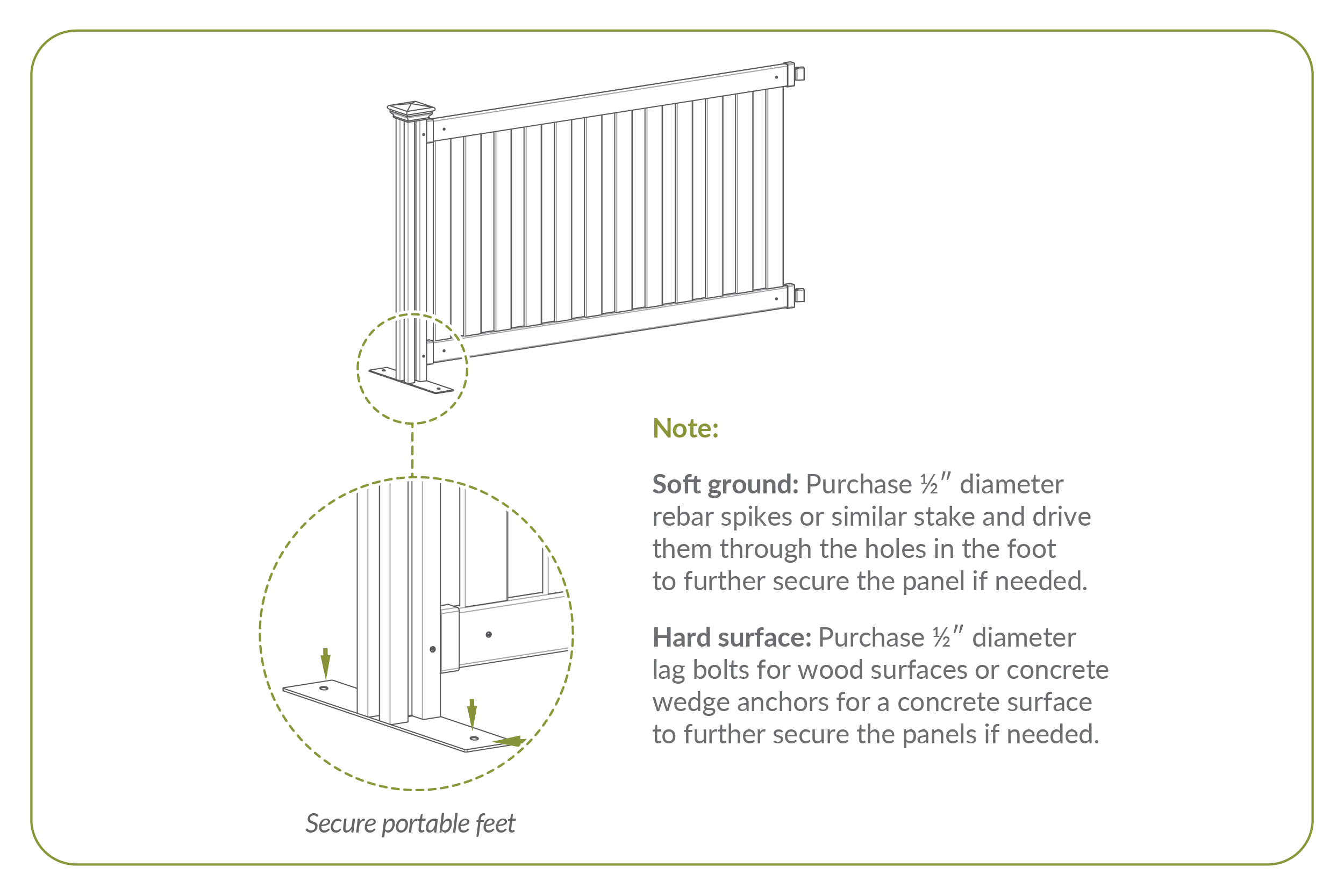 Step 6 Optional Stake Feet Into Ground to Secure