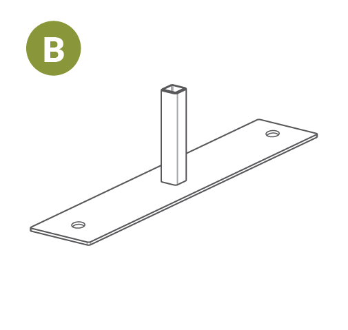 ZP19063 Steel plate to mount ZP19063 post