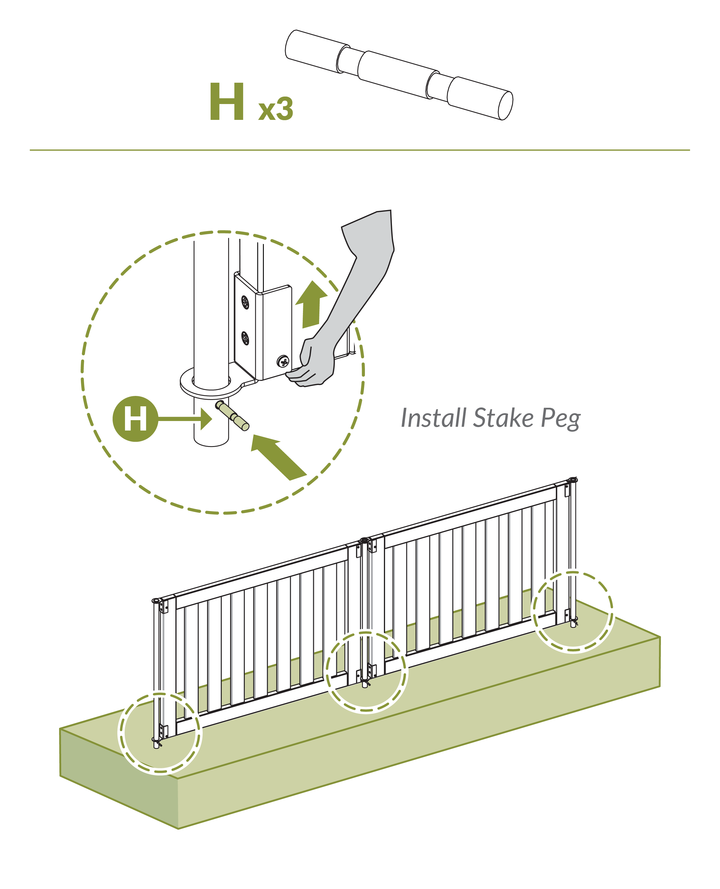 Step 11 Install stake peg (recommended)