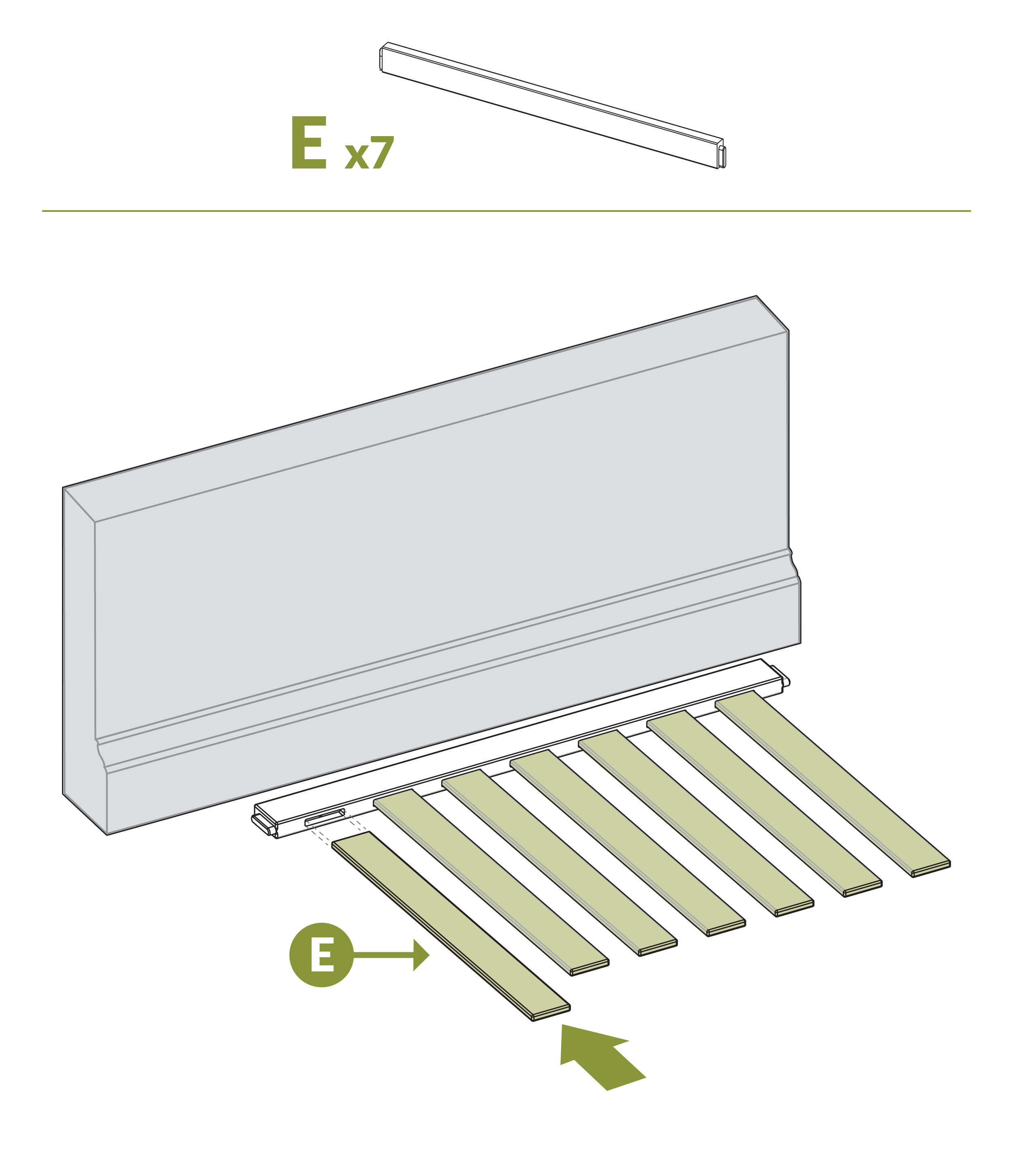 Step 2 Push post up to wall to hold slats in place