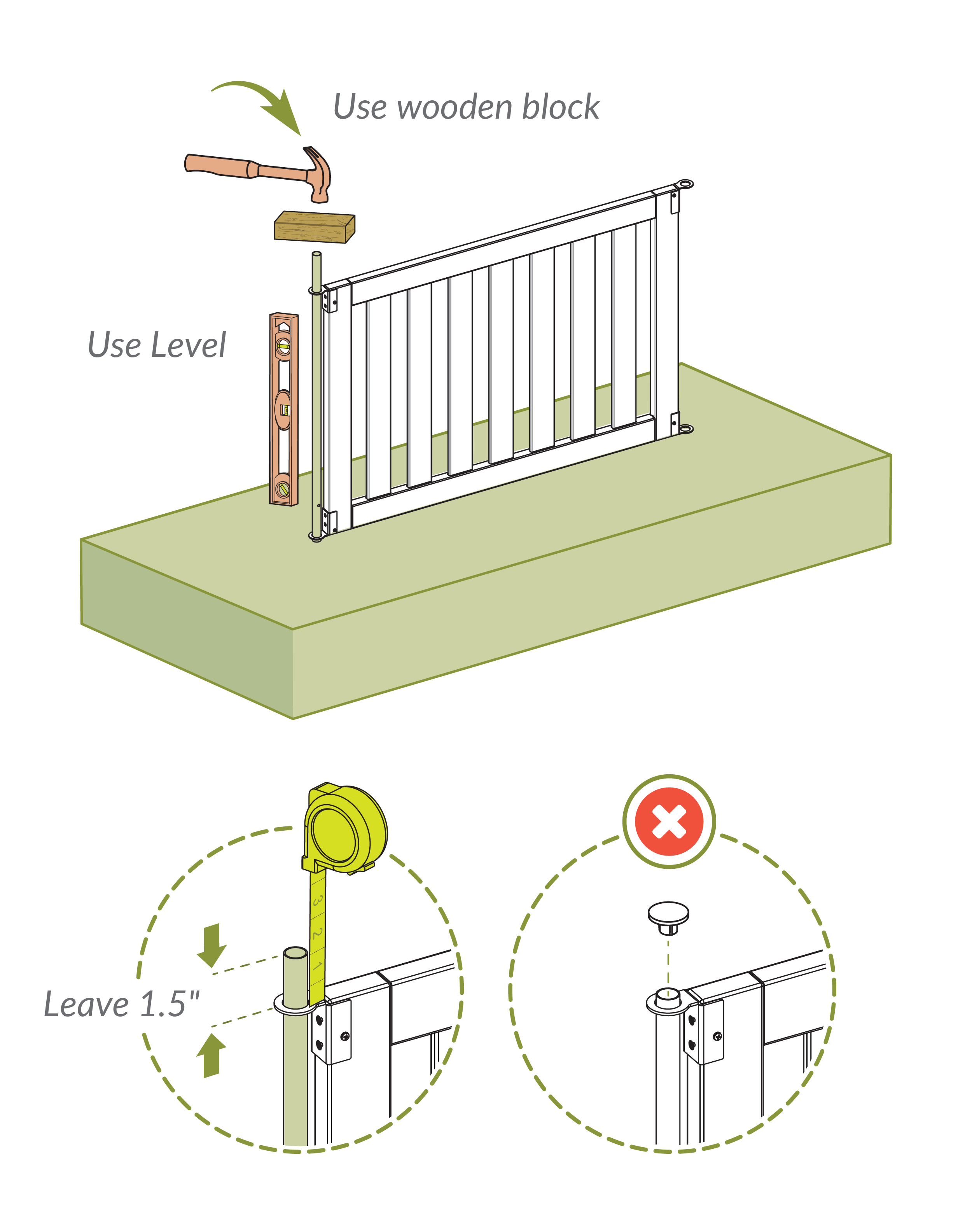 Step 9 Hammer stake into ground with scrap wood