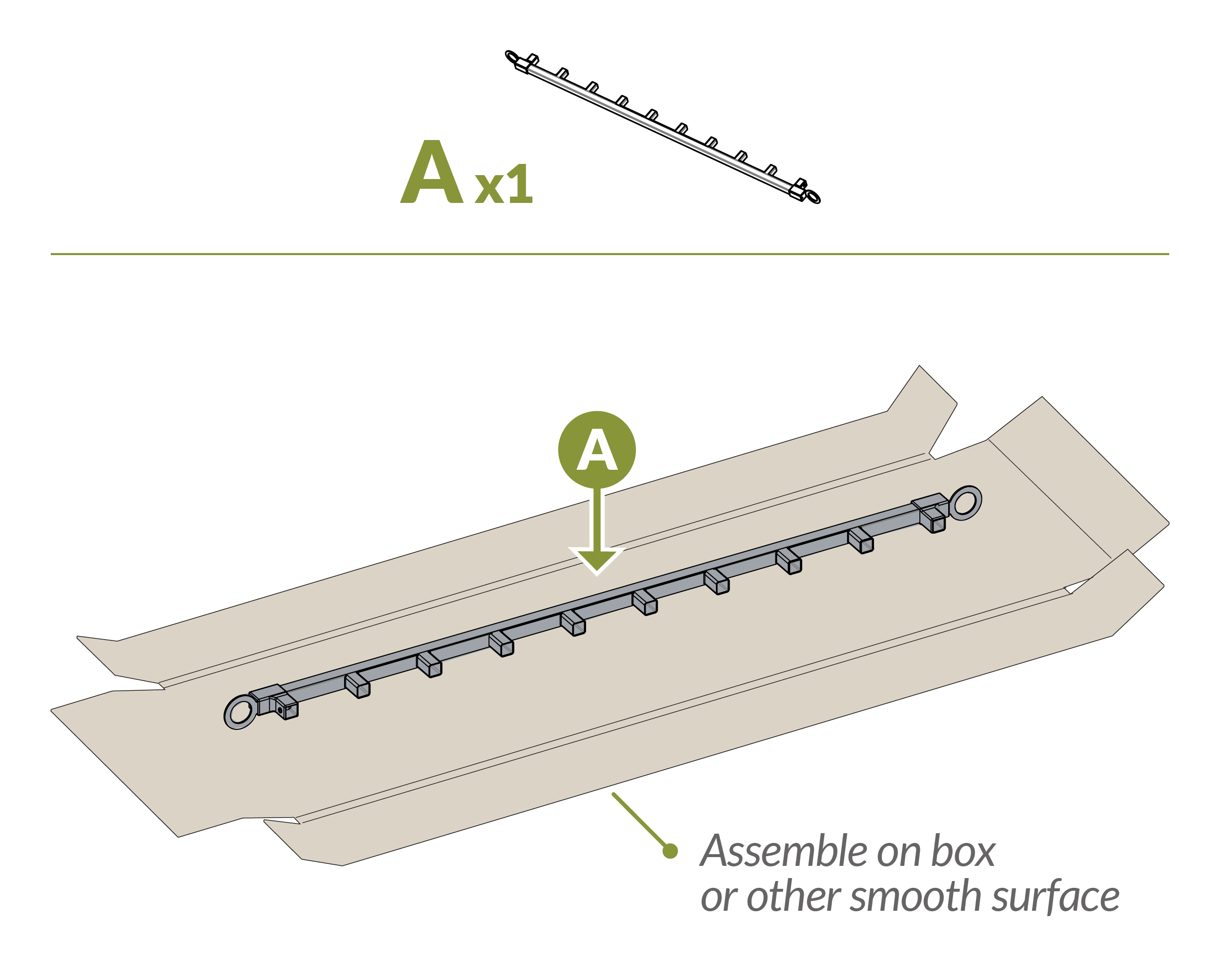 Step 1: Assemble on smooth surface